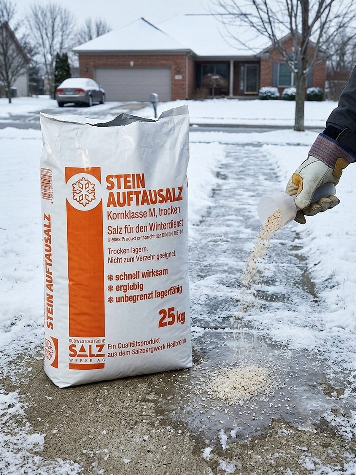 Südwestdeutsche Salzwerke AG Streuwagen Steinauftausalz 25 kg Kornklasse M trocken – Premium Streusalz Bild 3