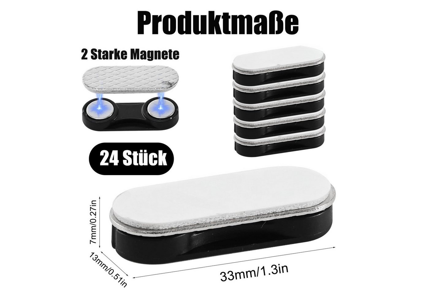FOUORTUNATE-BEE Magnet Fliegengitter Clips 24er Set selbstklebend ohne Bohren für Fenster (Selbstklebende Magnetischer Vorhangverschluss Clips Magnet fliegengitter Fenster, 24-St., Magnetische Fliegengitter Clips für Insektenschutzgitter) Bild 4