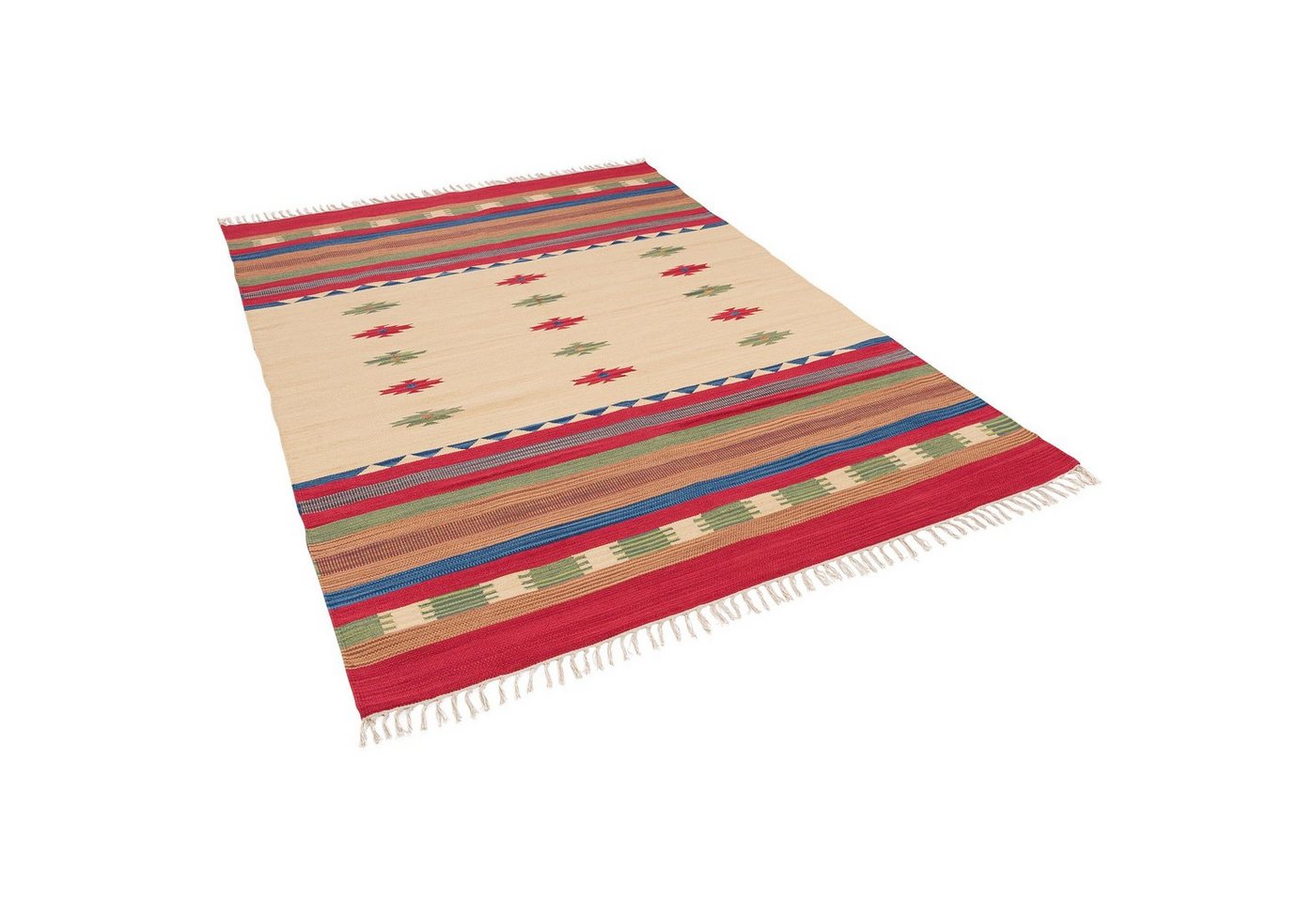 Pergamon Wollteppich Baumwolle Natur Kelim Teppich Lina Trend, Rechteckig, Höhe: 8 mm Bild 2