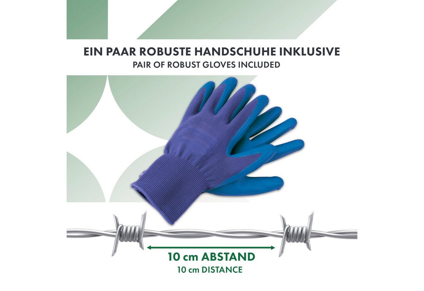 Karat Draht Stacheldraht verzinkt grün Zaunschutz Absperrdraht Klingeldraht, (Verzinkt oder kunststoffbeschichtet), Länge: 16 m oder 50 m Bild 3