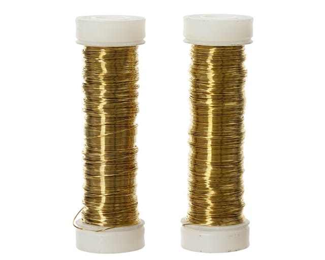 Kaemingk Draht, Basteldraht 0,3mm Eisen lackiert 30m 2er Set Gold