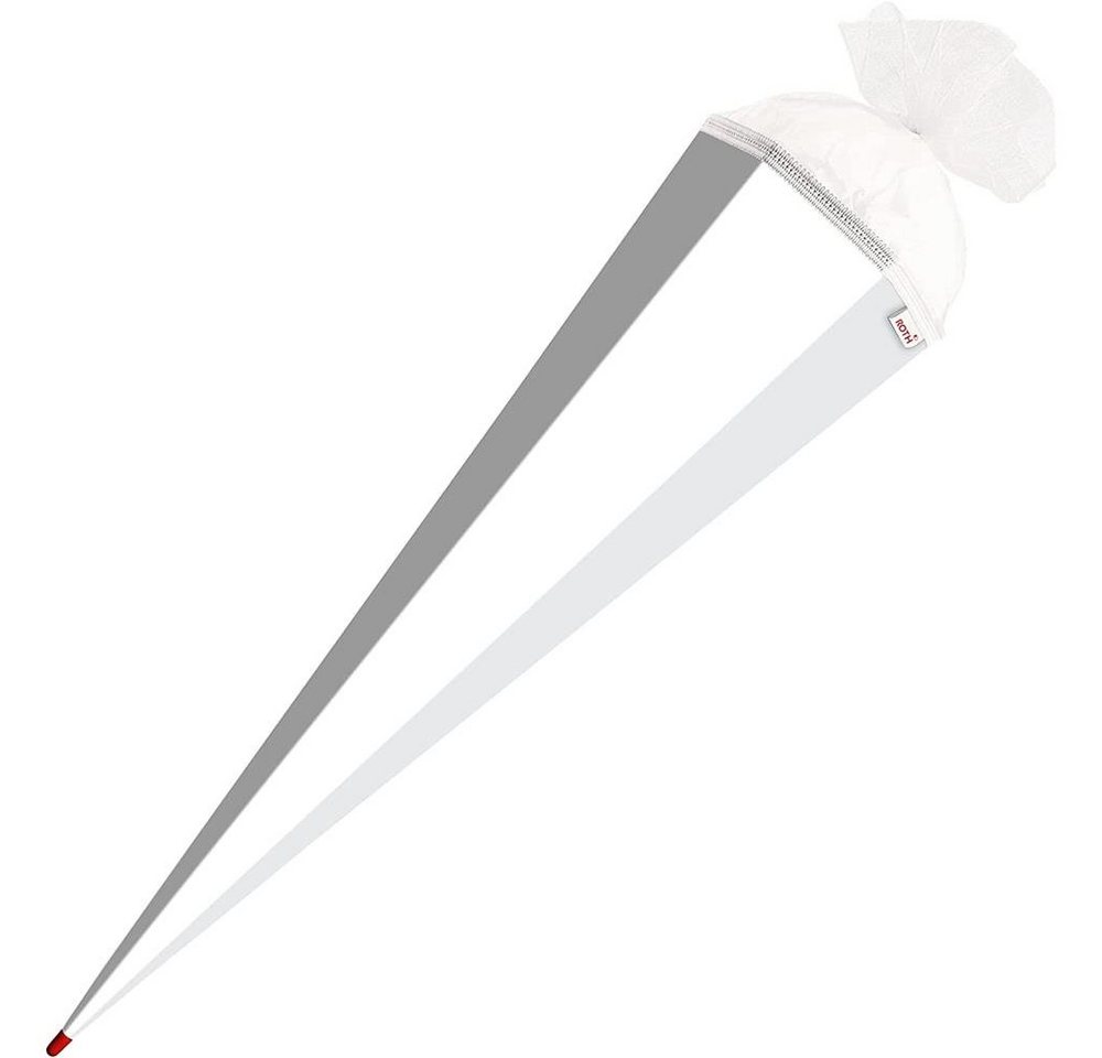 Roth Schultüte XXL-Bastelschultüte Weiß, 100 cm, eckig, mit Tüllverschluss, Zuckertüte für Schulanfang