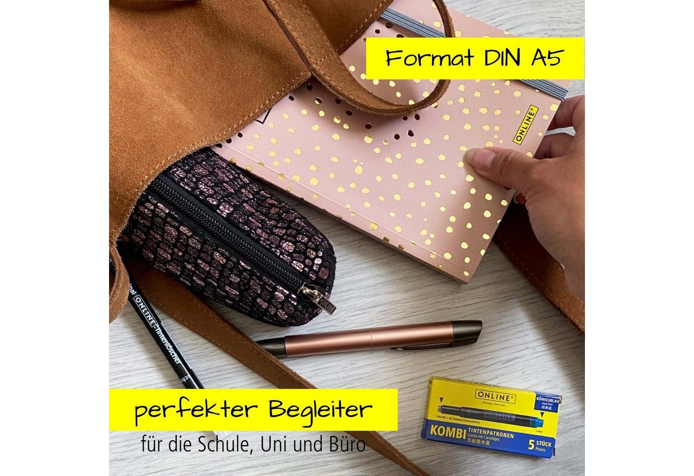 Online Pen Notizbuch Bullet Journal, gepunktet, 144 Seiten 120 g/m² Papier Bild 3