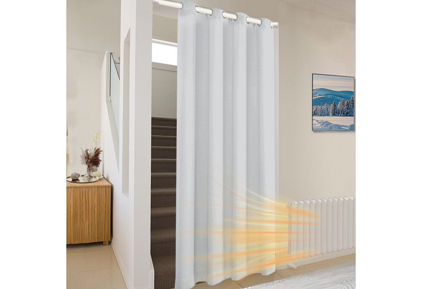 BTTO V&G Türvorhang Thermovorhang Kälteschutz Dicker Türvorhang Winddicht&Wasserdicht, verdunkelnd, Türvorhänge aus Baumwolle für Wohnzimmer Schlafzimmer Winter Bild 3