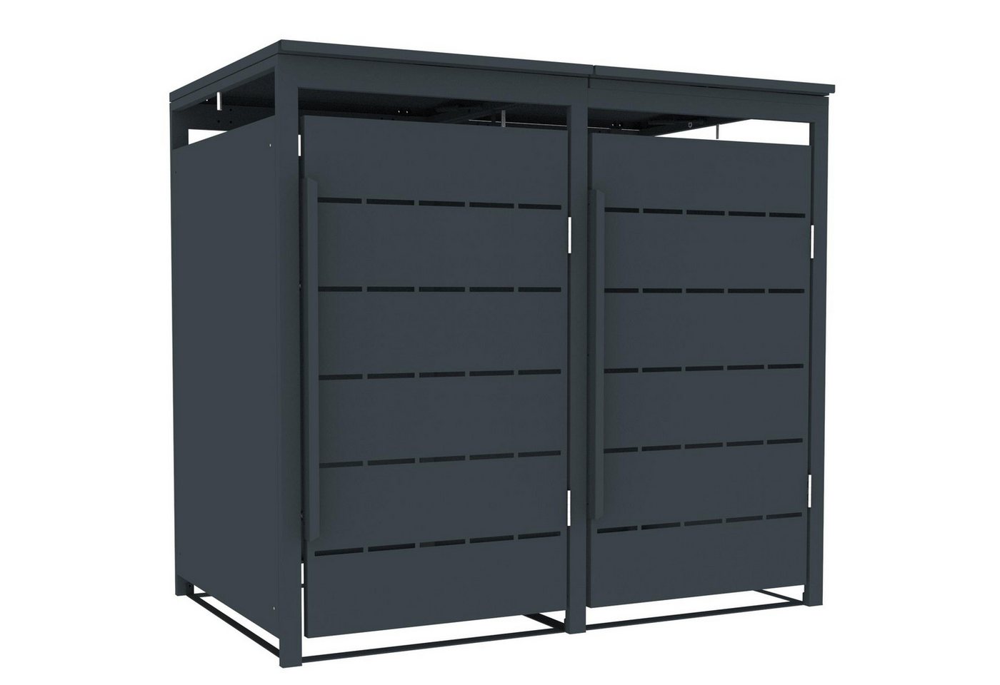 ESTEXO Mülltonnenbox Müllbox Mülltonnenverkleidung 2 Türen Anthrazit Soft-Close Box Bild 3