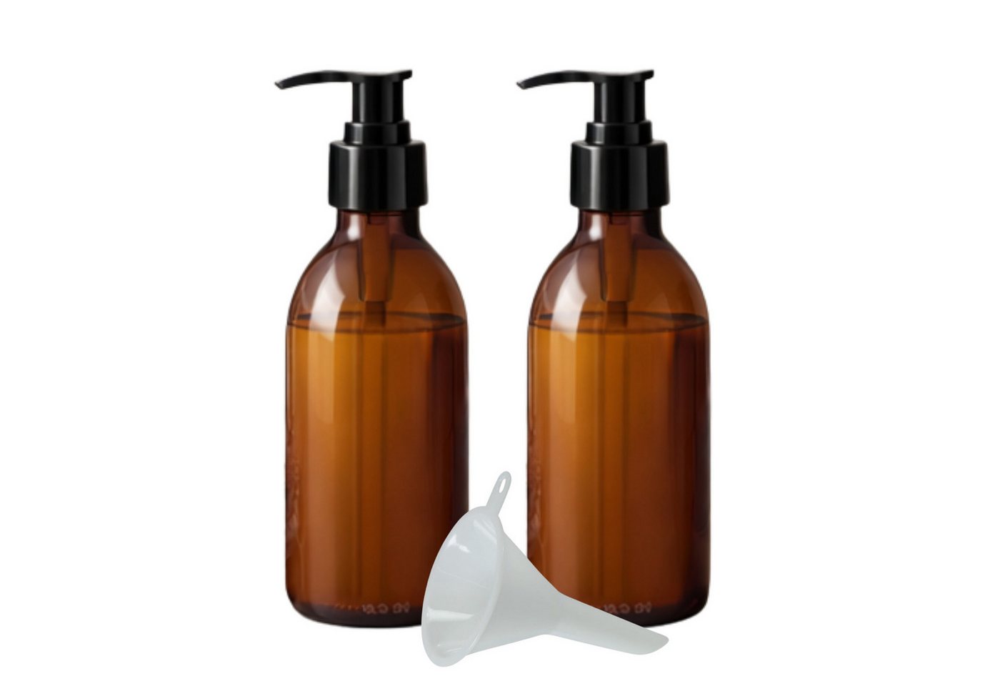 mikken Seifenspender 2x Lotionsspender 200 ml aus Braunglas - Pumpspender, (2er Set), Apothekerqualität, für Öl, Lotionen und Lösungen, mit UV-Schutz Bild 2