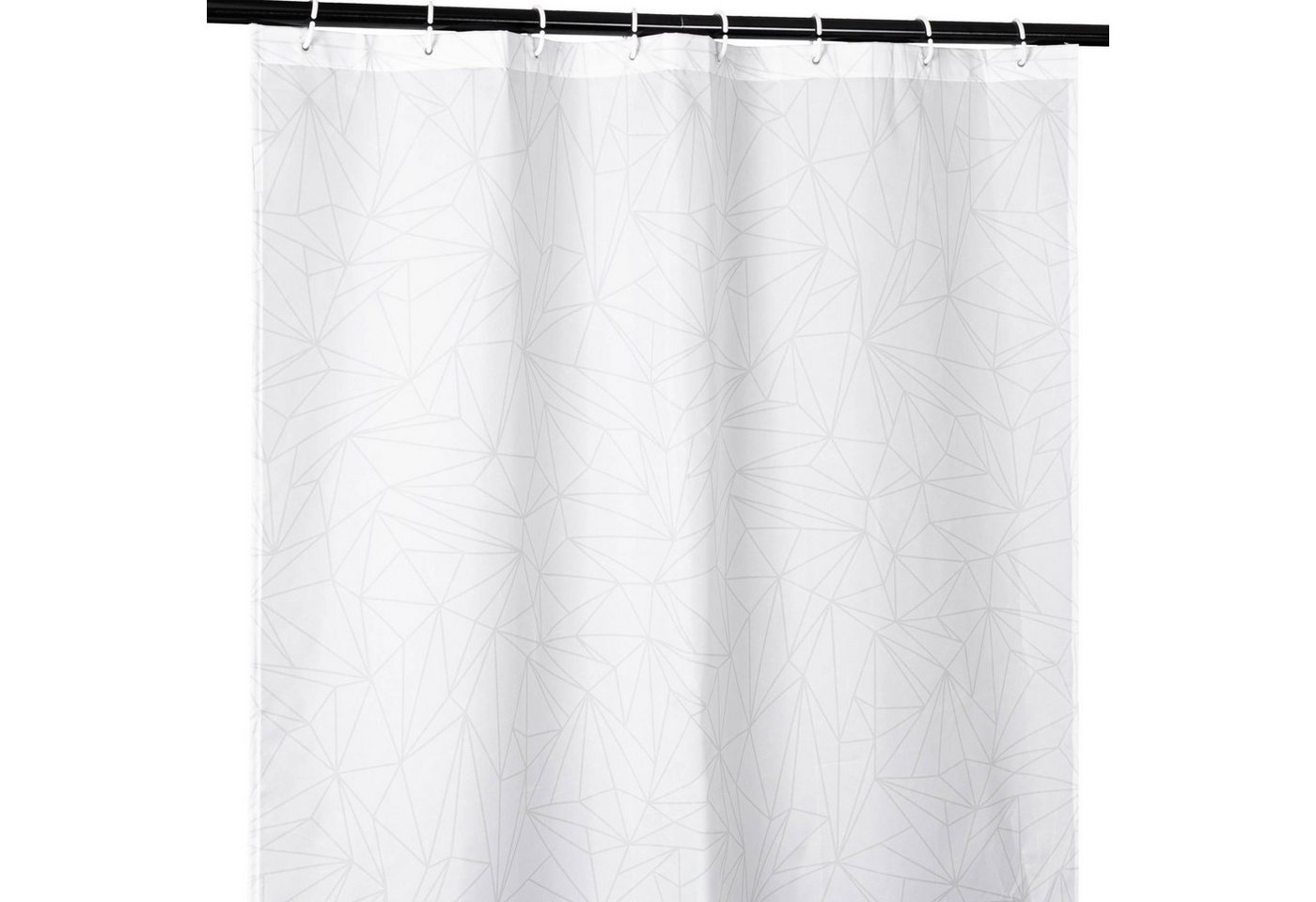ANRO Duschvorhang FASTY Prisma Anti-Schimmel Polyester Badezimmervorhang Bad-Stoff Breite 120 cm (Packung, 1-tlg., Duschvorhang inkl. Aufhängeringe), robuster Vorhang Stangenaufhängung 120x200cm Geometrisch Grau Bild 3