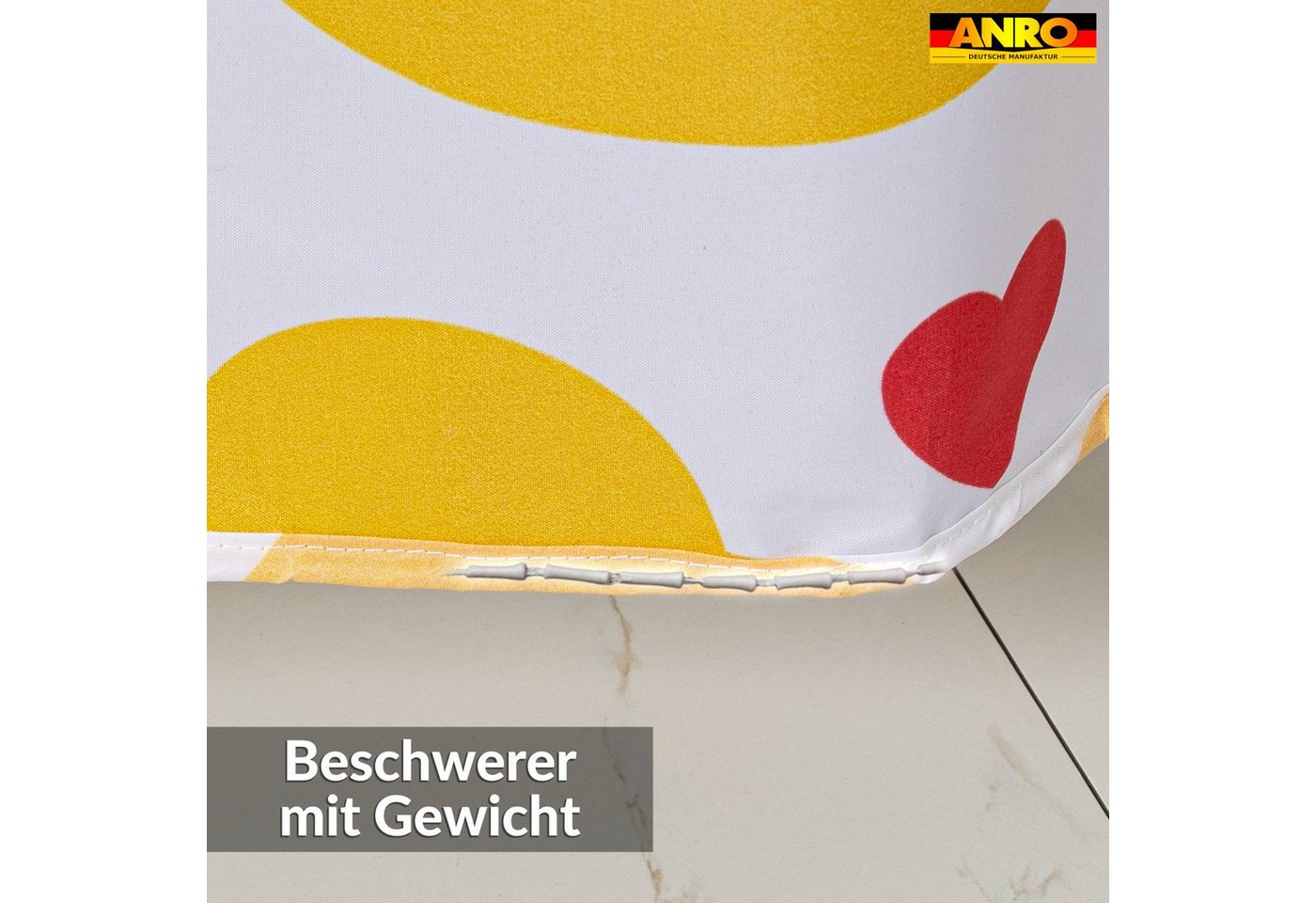 ANRO Duschvorhang FASTY Ente Anti-Schimmel Polyester Badezimmervorhang Bad-Stoff Breite 120 cm (Packung, 1-tlg., Duschvorhang inkl. Aufhängeringe), robuster Vorhang Stangenaufhängung 120x200cm Modern Gelb Bild 3