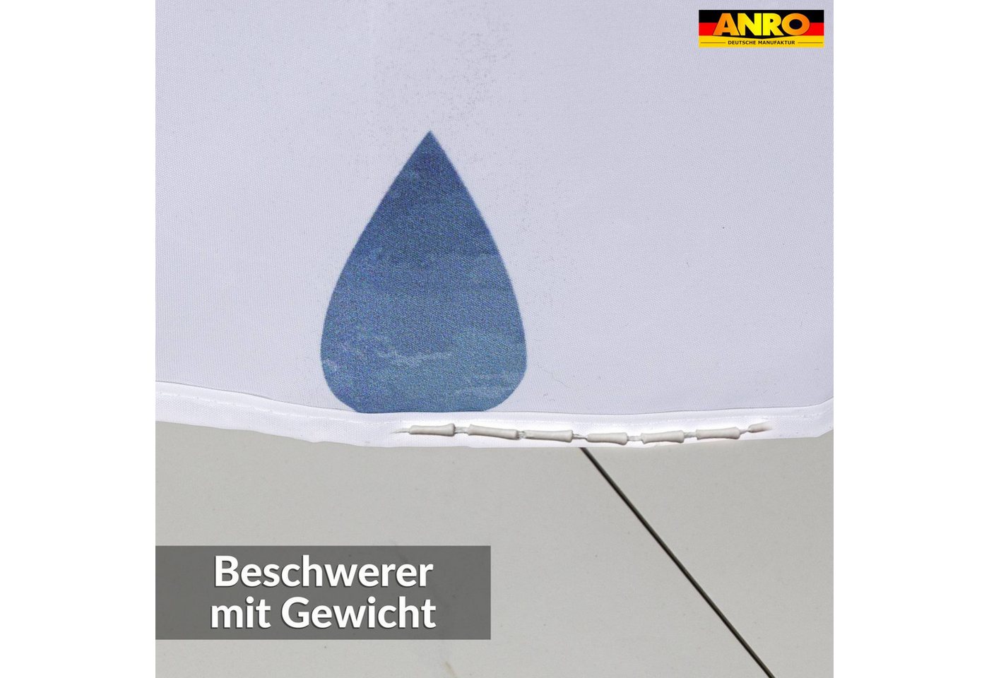 ANRO Duschvorhang FASTY Tropfen Anti-Schimmel Polyester Badezimmervorhang Bad-Stoff Breite 120 cm (Packung, 1-tlg., Duschvorhang inkl. Aufhängeringe), robuster Vorhang Stangenaufhängung 120x200cm Skandi Bad Blau Bild 4
