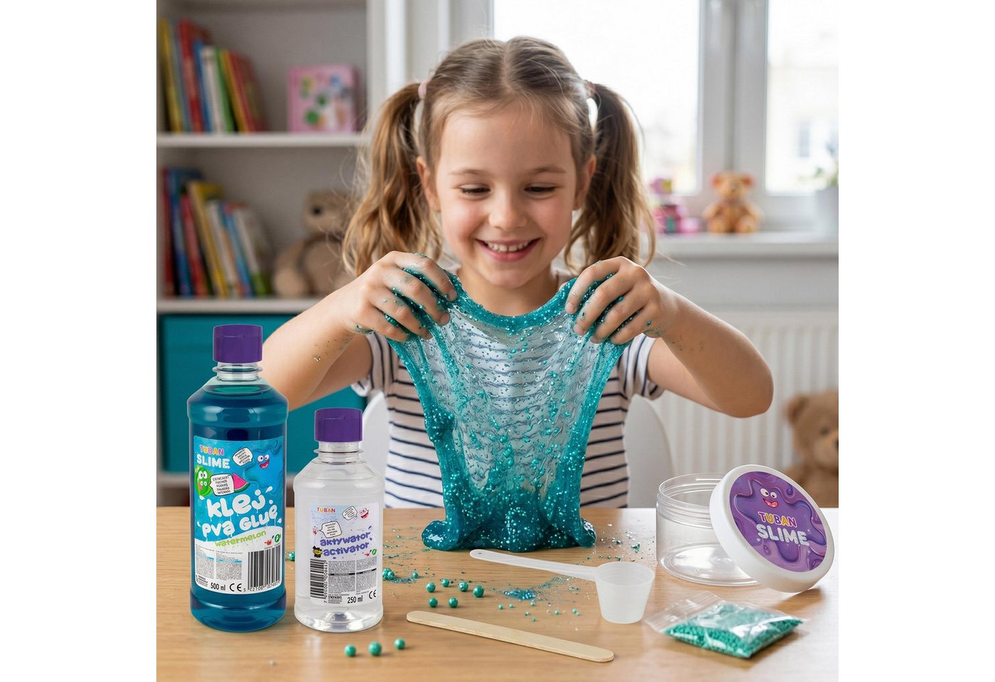 Sarcia.eu Kreativset Tuban XL Slime Set – Wassermelone Duft, mit Glitzer DIY Bild 4