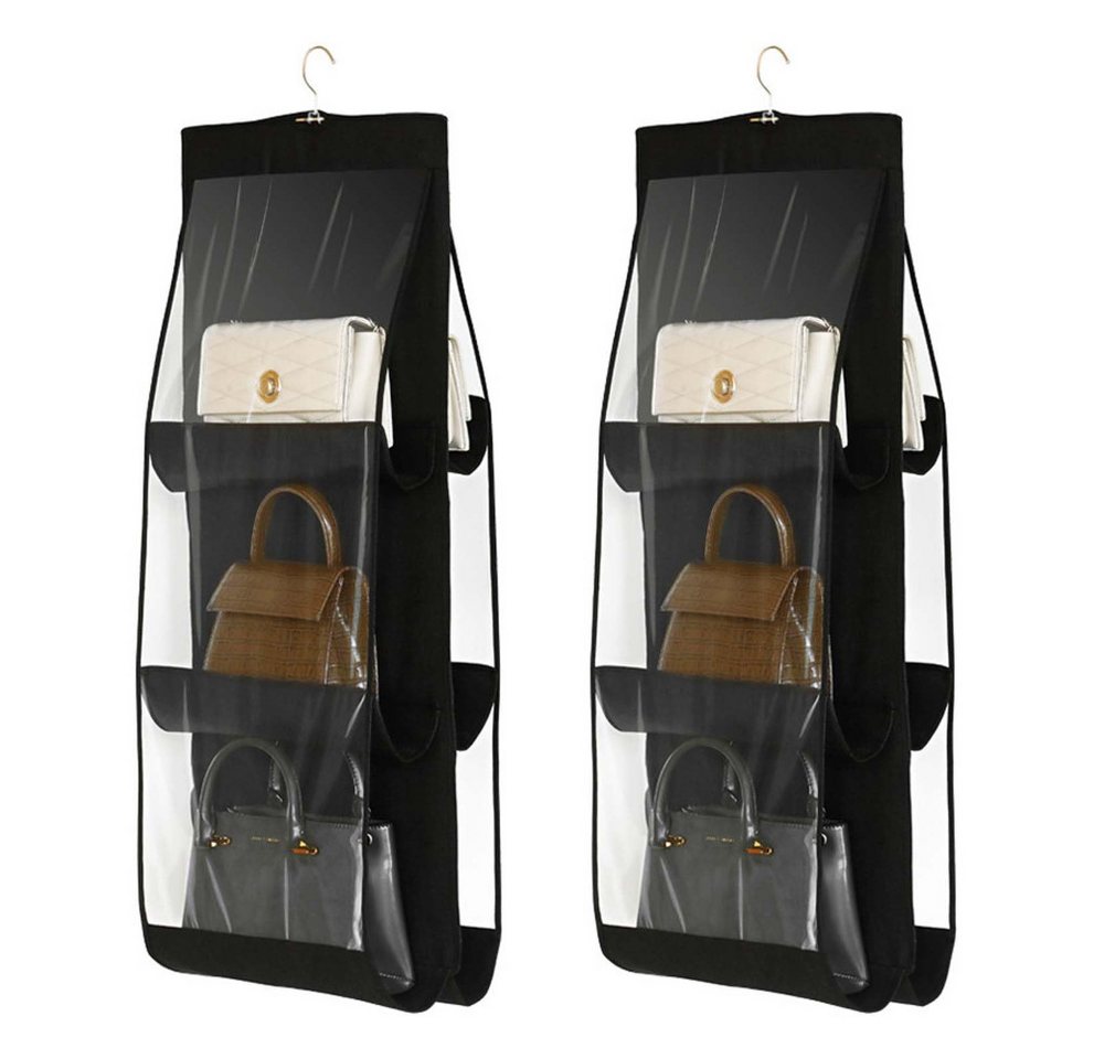 Blusmart Hängeregal Hängender Handtaschen-Organizer, 2 faltbare Aufbewahrungstaschen mit 6 transparenten Fächern, Für Kleiderschrank, Ankleidezimmer, Schlafzimmer Bild 4