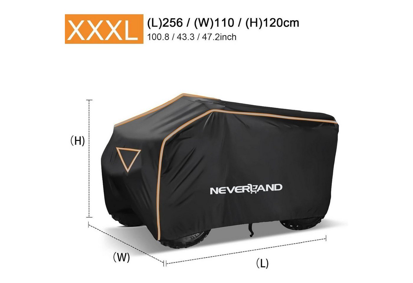 LuxusKollektion Schutzplane Abdeckplane Quad ATV Abdeckung 420D orange schwarz XXXL 256 110 120cm Bild 2