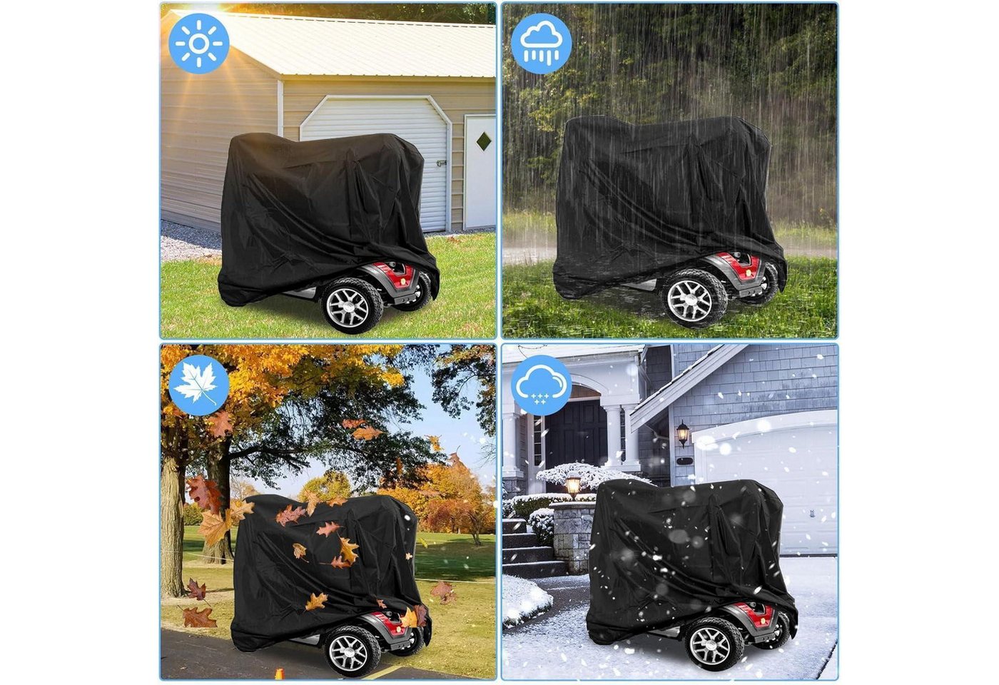 LuxusKollektion Schutzplane Elektromobil Abdeckung wasserdicht 210D Oxford 140x66x91cm