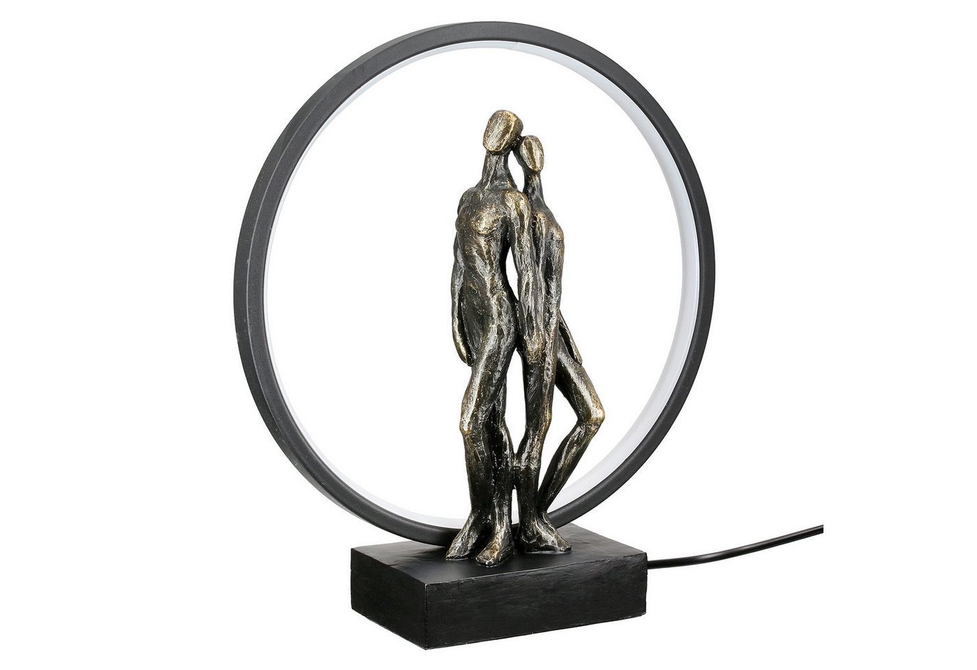 GILDE Tischleuchte HERZLEUCHTEN LeuchteLED - bronze - Kunstharz - Höhe 33cm x Breite 30cm, Tischlampe - Schreibtischlampe - Nachttischlampe Bild 4