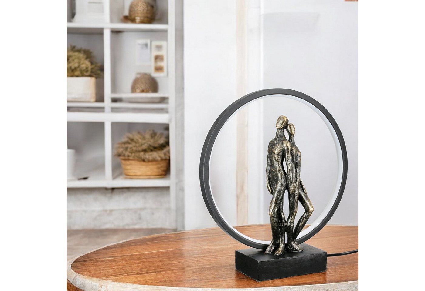 GILDE Tischleuchte HERZLEUCHTEN LeuchteLED - bronze - Kunstharz - Höhe 33cm x Breite 30cm, Tischlampe - Schreibtischlampe - Nachttischlampe Bild 5
