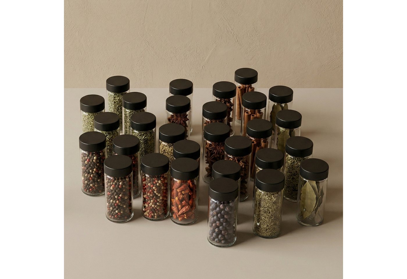 AROMELIO Gewürzregal Gewürzregal PALETTE zur Wandmontage, 30 Gläser