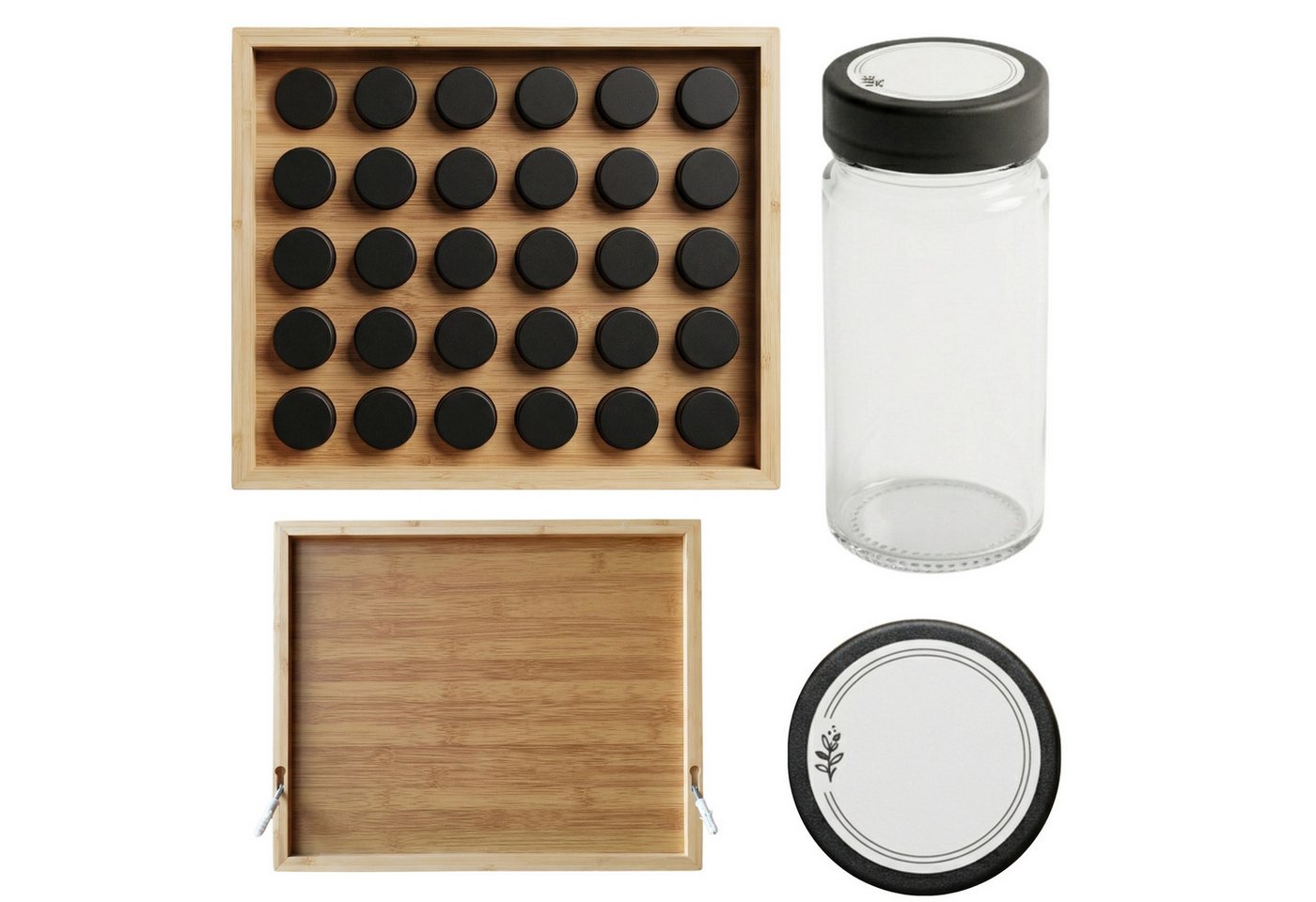 AROMELIO Gewürzregal Gewürzregal PALETTE zur Wandmontage, 30 Gläser Bild 5