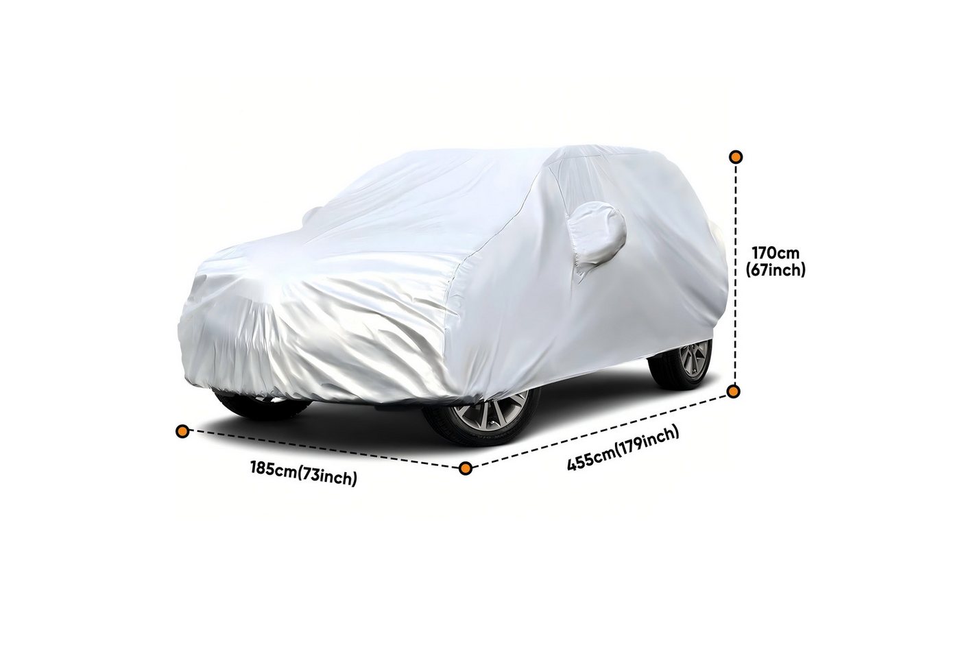 MIBODE Autoplane Autoplane Autoschutzhülle Auto Abdeckplane SUV Cover Autoplane Silber, Wasserdicht, UV-beständig, Staubdicht, Windfest, Kratzfest Bild 5