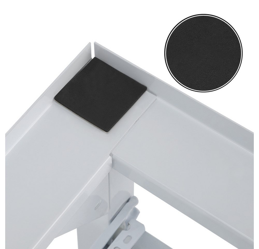 XIIW Waschmaschinenuntergestell Verstärkt Podest mit Ablage H52cm Waschmaschinen Untergestell Unterbau, Zubehör für Stabil Stahl Trocknersockel bis 150KG 60x56x52cm, mit Rutschfester Füße Trockner Sockel Erhöhung Bild 4