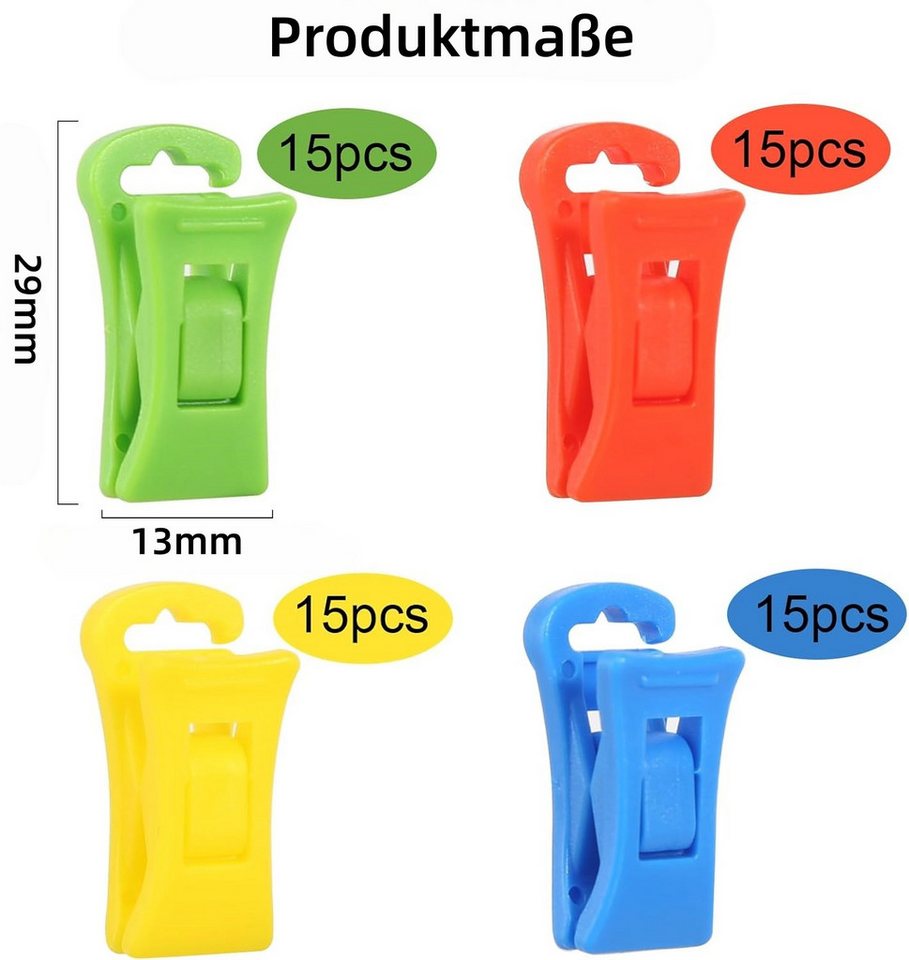 FOUORTUNATE-BEE Wäscheklammern 60 Sockenclips mit Box – für Waschmaschine und Trockner, Sockenhalter mit Haken – direkt vom Waschen in die Schublade Bild 4