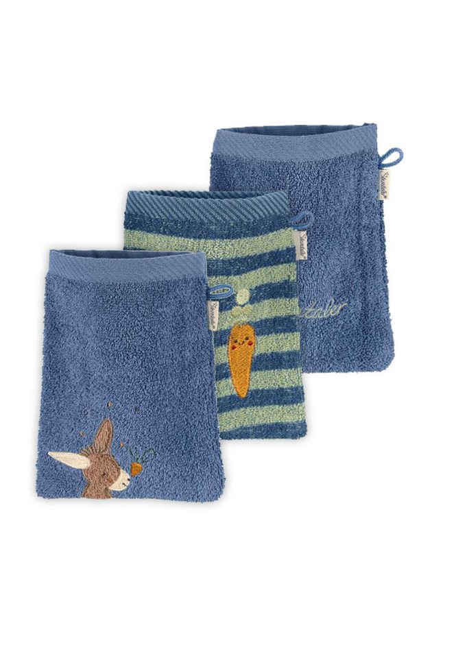 Sterntaler® Badetücher Multipack Frottee ESEL Emmilius, Frottee (1-St), Set bestehend aus Kapuzenbadetuch und 3er-Pack Waschhandschuhe. Bild 4