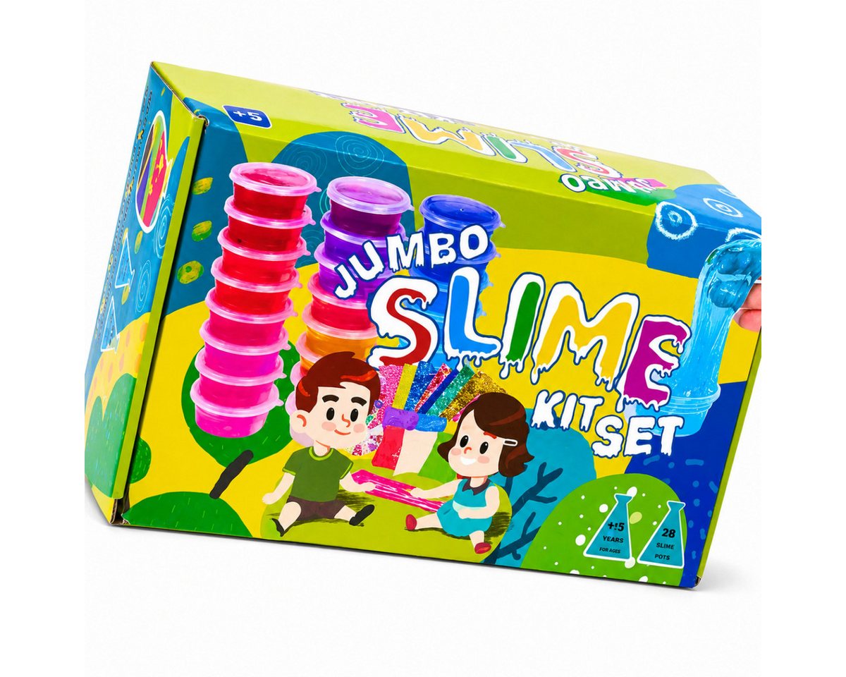 R2 Invest Kreativset Slime XXL für Kinder mit Glitzer Perlen Formen und Werkzeug Bild 2