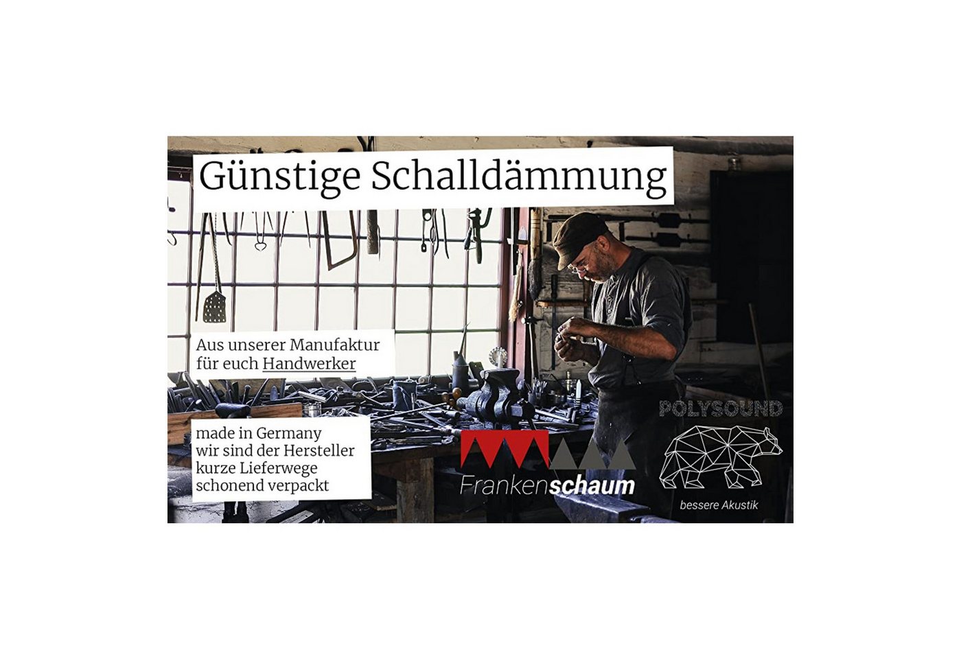 PolySound Akustikplatte Noppenschaumstoff anthrazit 200×100 cm (2 m) – Schallabsorber