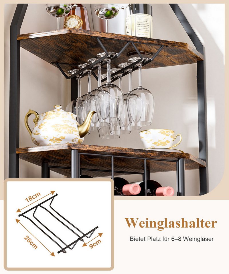 Yorbay Weinregal Eck-Weinregal Glashalter & Weinfach, Industrial Bar-Schrank Bild 2
