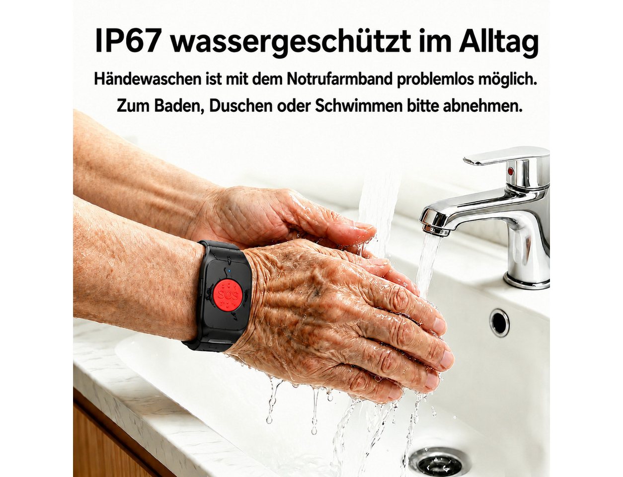 NikuTRAX Krankenpflegeuhr SOS One – Notrufarmband mit SOS-Taste Bild 4