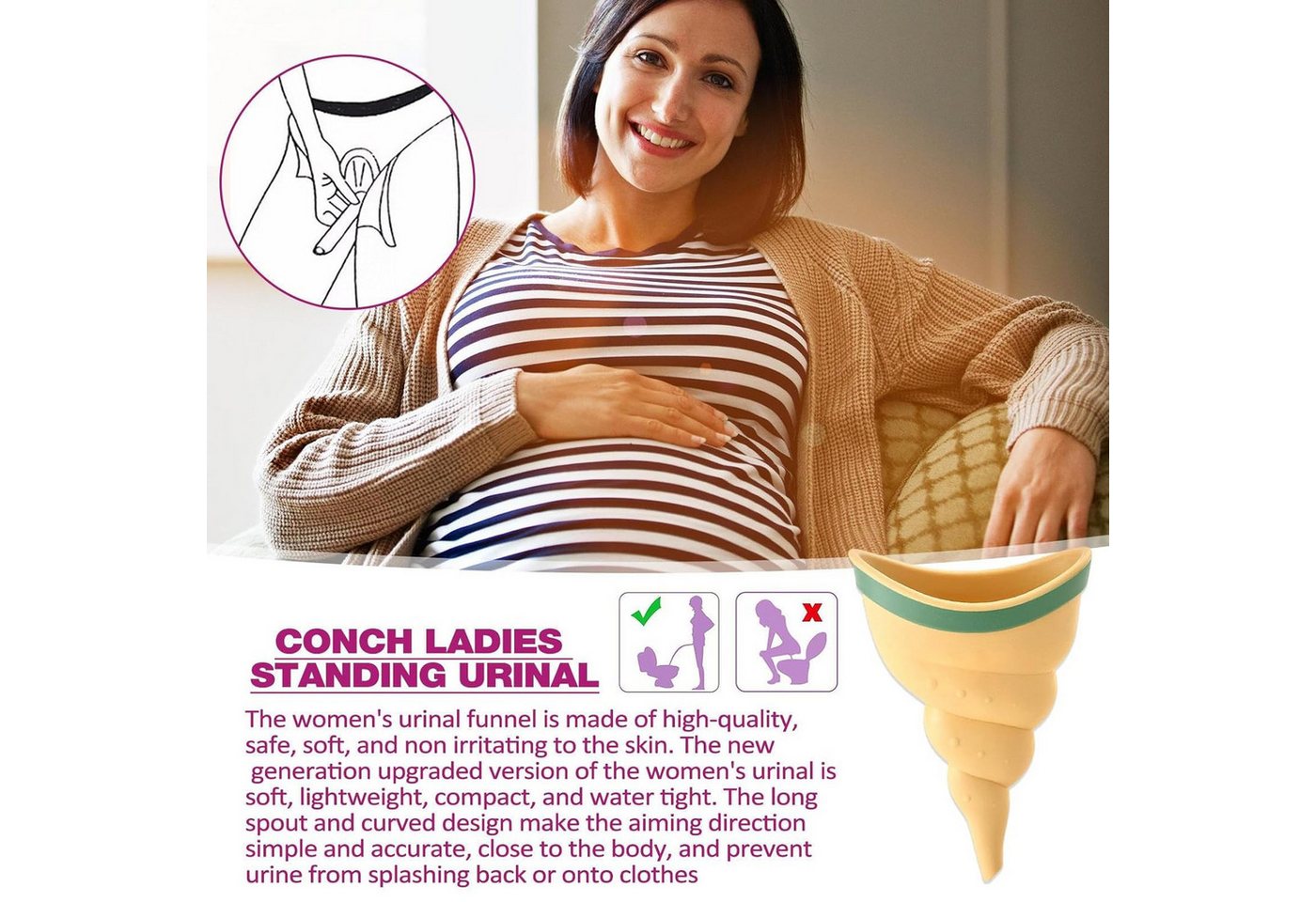 FELIXLEO Urinal Frauen Urinal Tragbarer Pinkeltrichter Damen Stehurinal für Reisen Bild 4