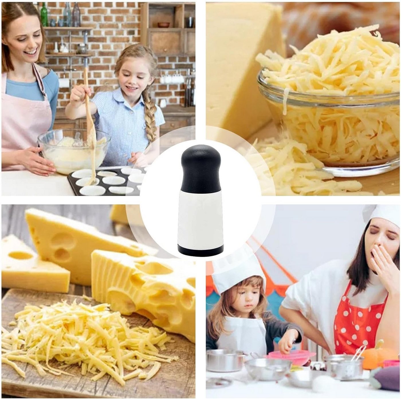 FELIXLEO Käsereibe Trommelreibe Edelstahl Handreibe für Käse und Gemüse Bild 3