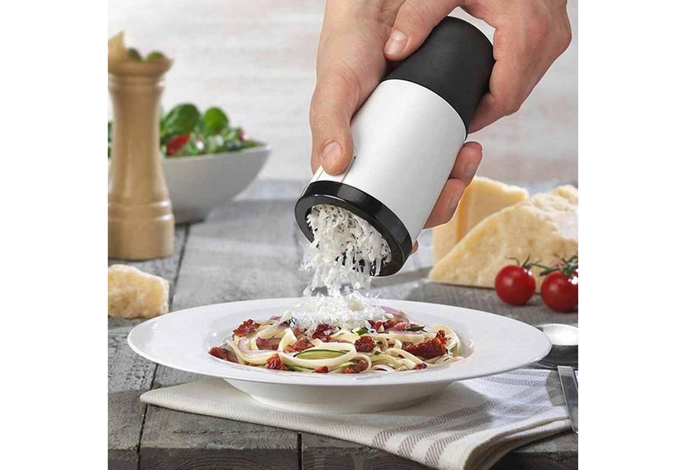 FELIXLEO Käsereibe Trommelreibe Edelstahl Handreibe für Käse und Gemüse Bild 5