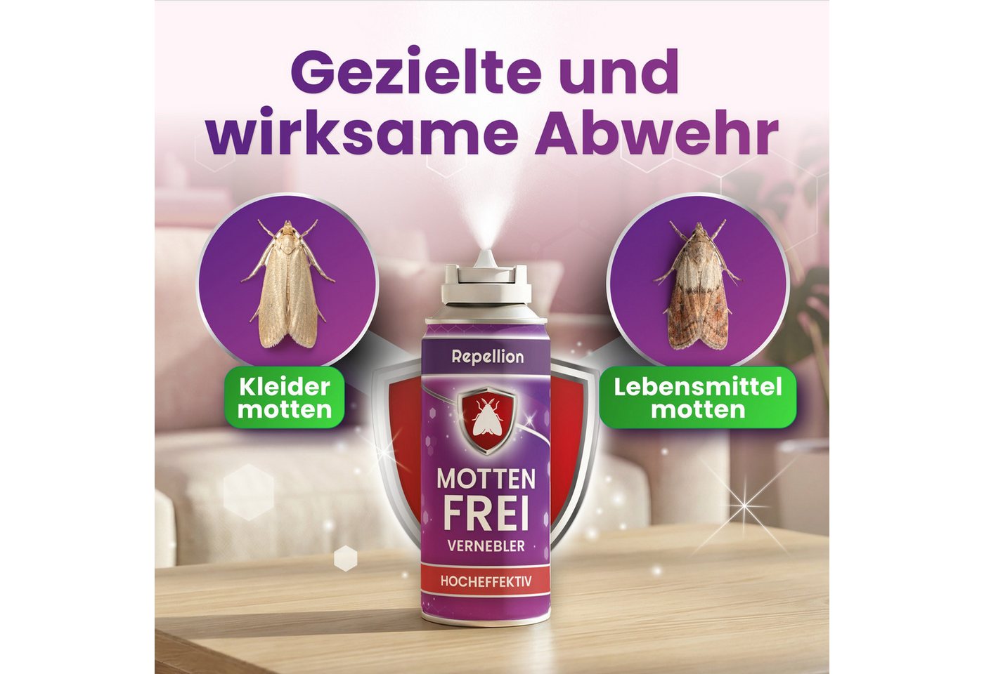 Repellion Insektenspray Motten Fogger für Wohnräume gegen Motten & Mottennebel, 150 ml, zur Raumbehandlung, Automatische Insektenbombe gegen Kleidermotten & Lebensmittelmotten Bild 4