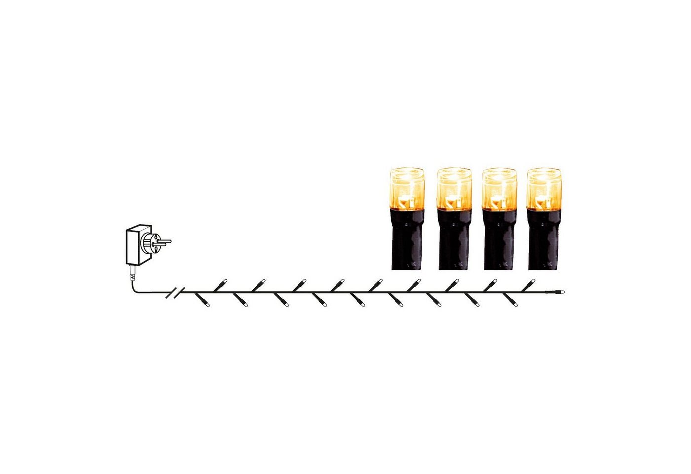 MARELIDA LED-Lichterkette LED Lichterkette für Außen IP44 80 bernstein gold warmweiße LED 5,6m, 80-flammig Bild 5