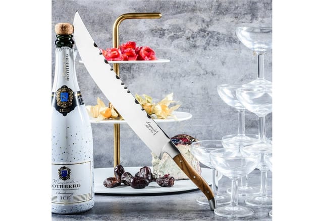 Laguiole Style de Vie Messer-Set Laguiole Style de Vie Champagnersäbel Luxury Line, Olivenholz