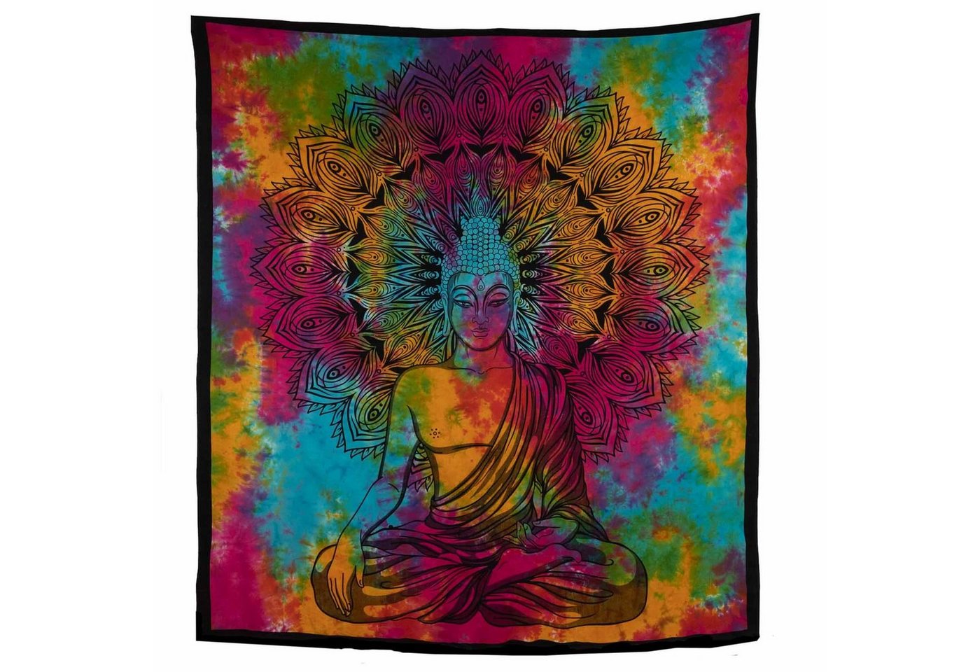 KUNST UND MAGIE Wandteppich Buddha Dekotuch Große Tagesdecke Wandbehang Tuch Goa ca. 135 x 200cm Bild 5