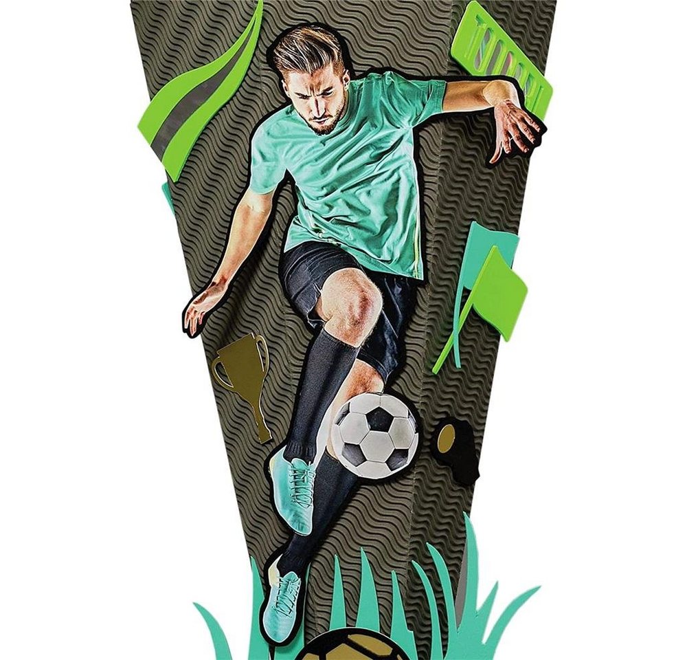 Roth Schultüte Bastelset Fußball-Star, 68 cm, eckig, mit Kreppverschluss, Zuckertüte zum Basteln, Grün Bild 3