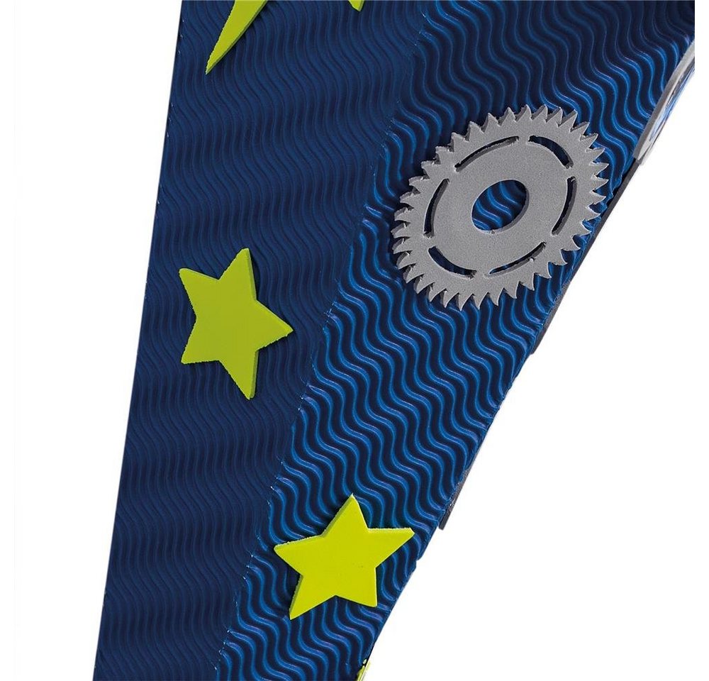 Roth Schultüte Bastelset Roboter, 68 cm, eckig, mit Kreppverschluss, Zuckertüte zum Basteln, Blau / Gelb Bild 4