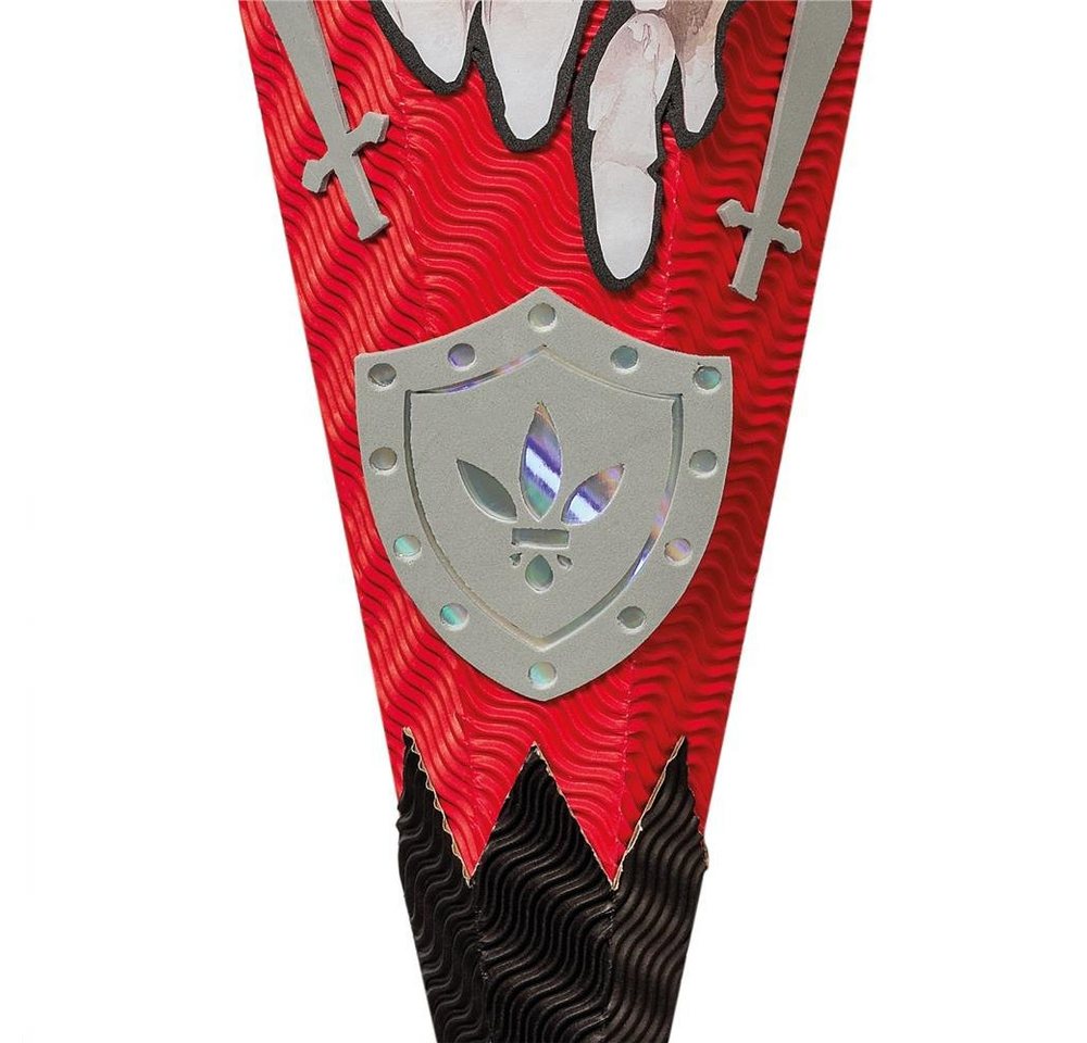 Roth Schultüte Bastelset Feuerdrache, 68 cm, eckig, mit Kreppverschluss, Zuckertüte zum Basteln, Rot Bild 2
