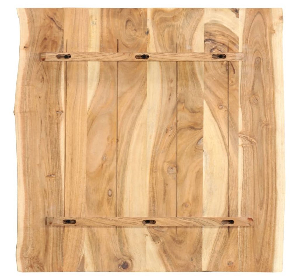 furnicato Tischplatte Echtholz 58 x 50-60 cm, 25 mm stark, natürliche Farbe (1 St), Lackierte Tischplatte mit Baumkante für Schreibtisch oder Couchtisch Bild 2