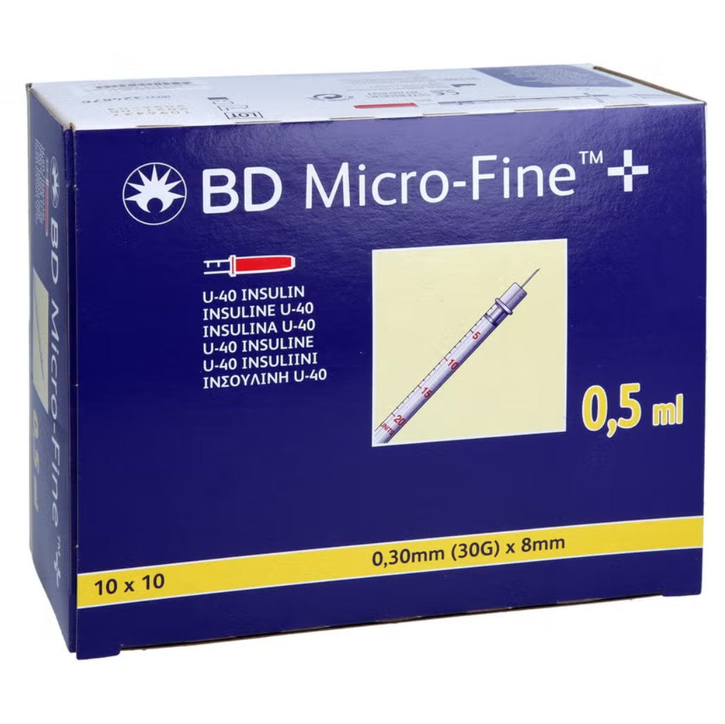 Becton Dickinson Feindosierspritze BD Micro-Fine+Insulinspritze 0,5 ml U40 0,3x8mm, (Spar-Set, 30G, Weltweiter Bestseller, 100-St., Diabetesmanagement, Steril verpackt), Präzise Dosierung, Schmerzarme Insulininjektion, Blutzuckerüberwachung Bild 5