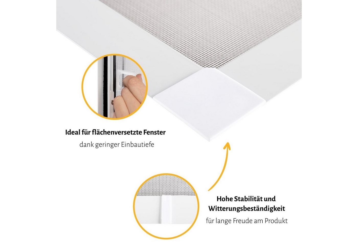 empasa Insektenschutz-Fensterrahmen "FLEX XL", Fliegengitter Fenster flächenbündig für flächenversetzte Fenster Bild 3