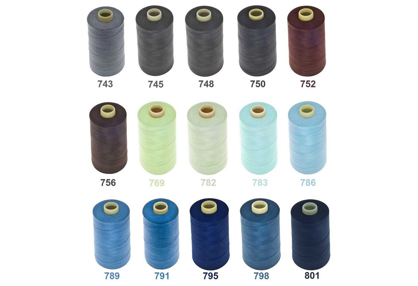 maDDma Universal Nähgarn Polyester 1 Spule 40/2 120er 1000m Nähgarn, 1000 m, A733 silbergrau Bild 3