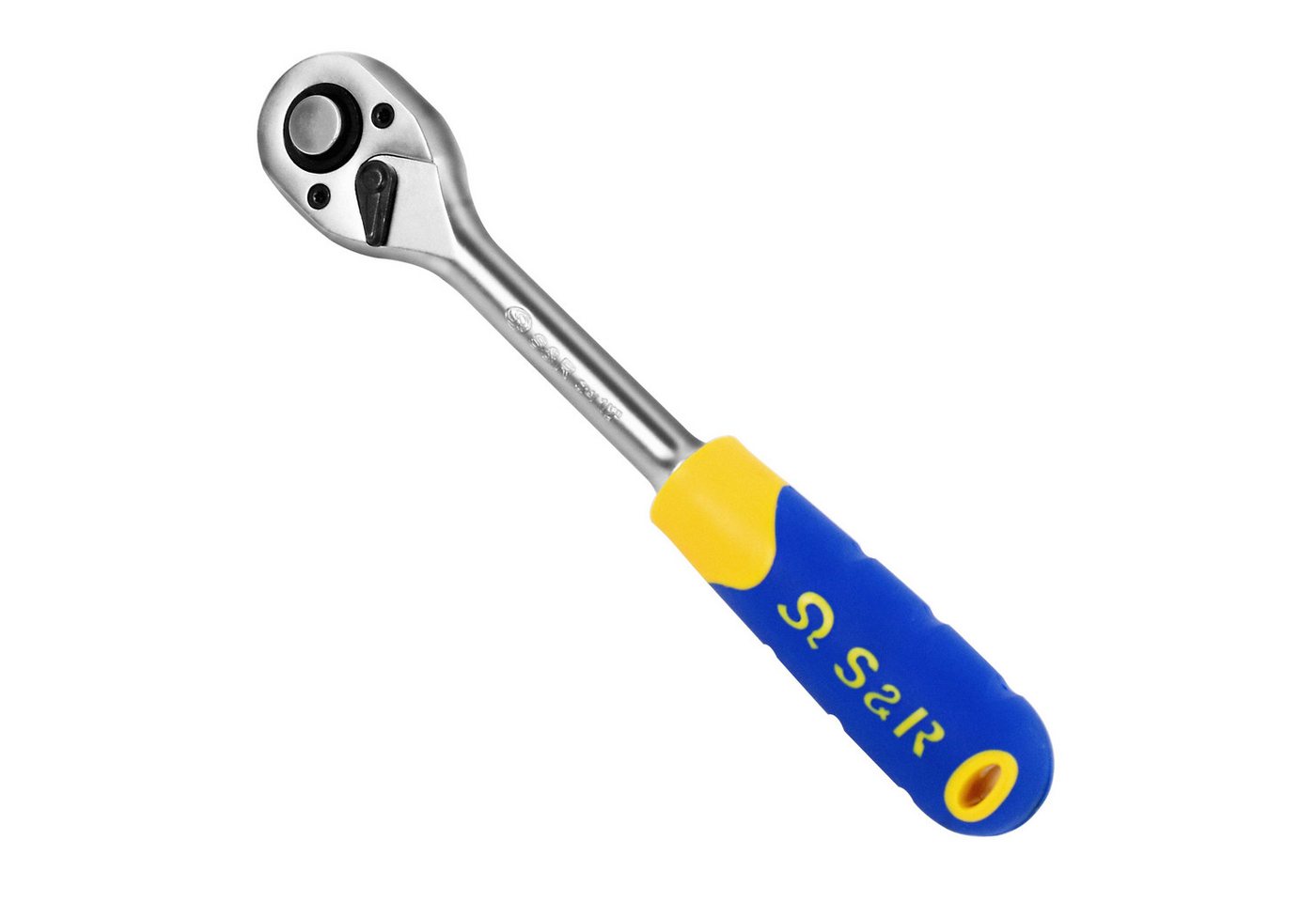 S&R Umschaltknarre 1/2 Zoll, CrV-Stahl, umschaltbare Ratsche für Links- und Rechtsanzug, Vierkantabtrieb, Hebelratsche 45 Zähne, Betätigungswinkel 8° Bild 3