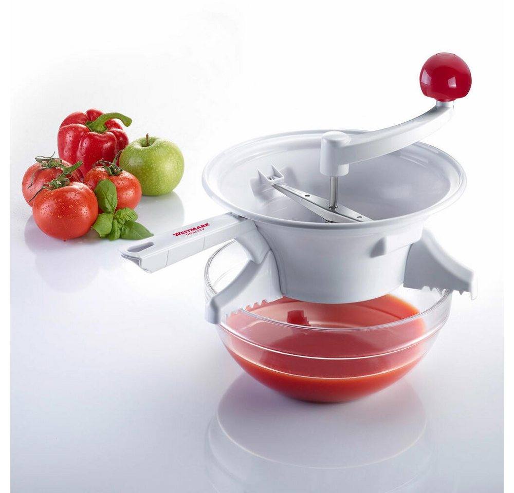 WESTMARK Passiersieb Einkoch-Set, 1 Passiermaschine mit 2 Lochscheiben + 1 Marmeladen-Trich, ABS, Edelstahl, PP Bild 4