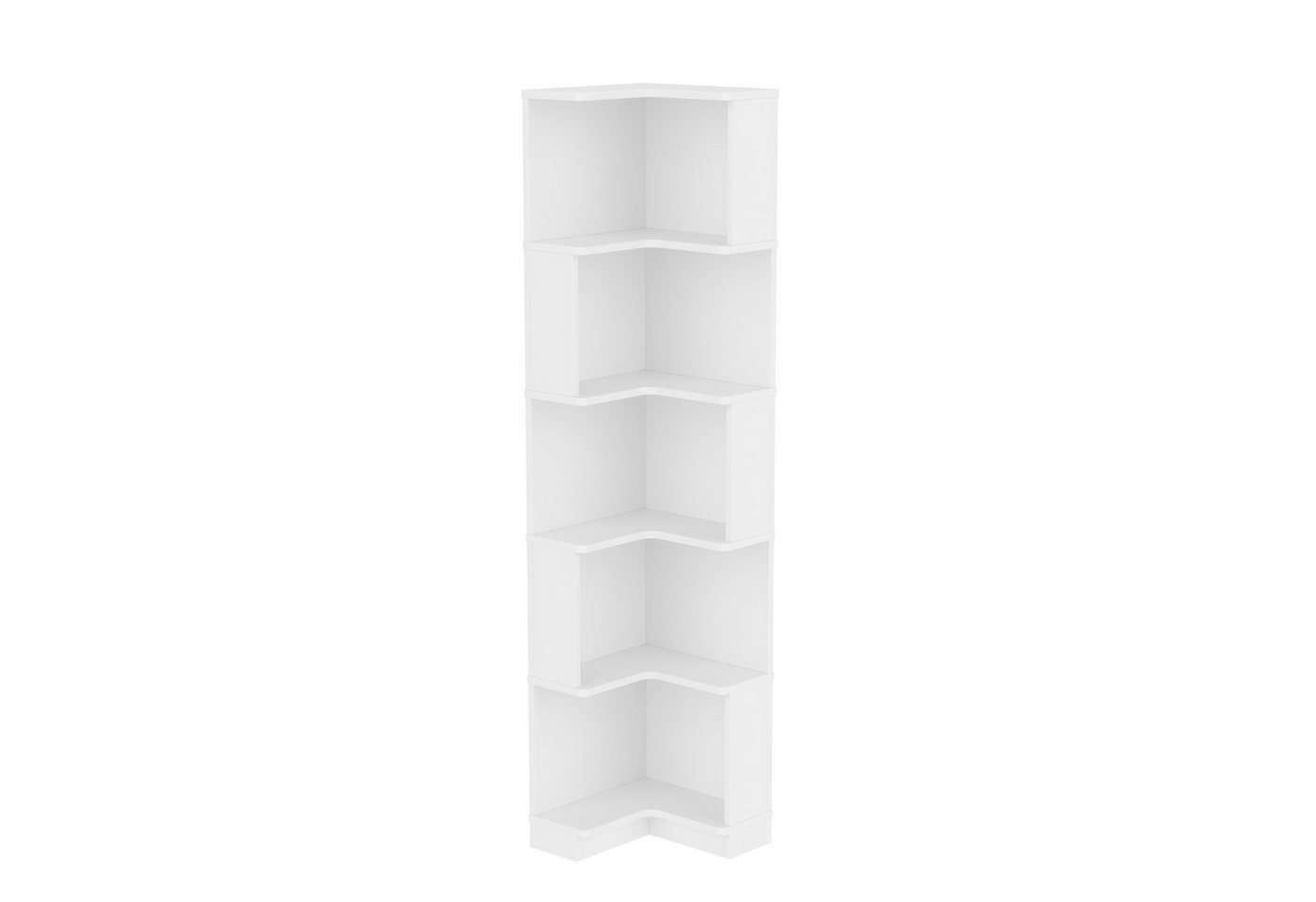 Flieks Bücherregal Standregal Eckregal mit LED-Beleuchtung und 6 Ebenen/5 Ebenen, B63,5/T45/H175 cm 1-tlg., Eckbücherregal mit 5 Fächer L-förmig Hochschrank Eckregal Weiß