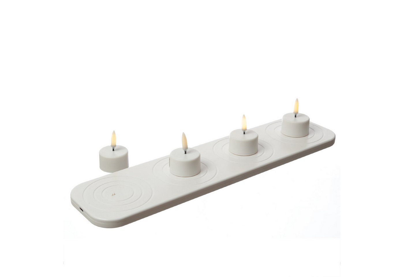 UYUNI Lighting LED-Teelicht LED Mini Teelichter aufladbar 4Stück mit Ladestation/Fernb. Außen Deko, LED Classic, warmweiß (2100K bis 3000K) Bild 3