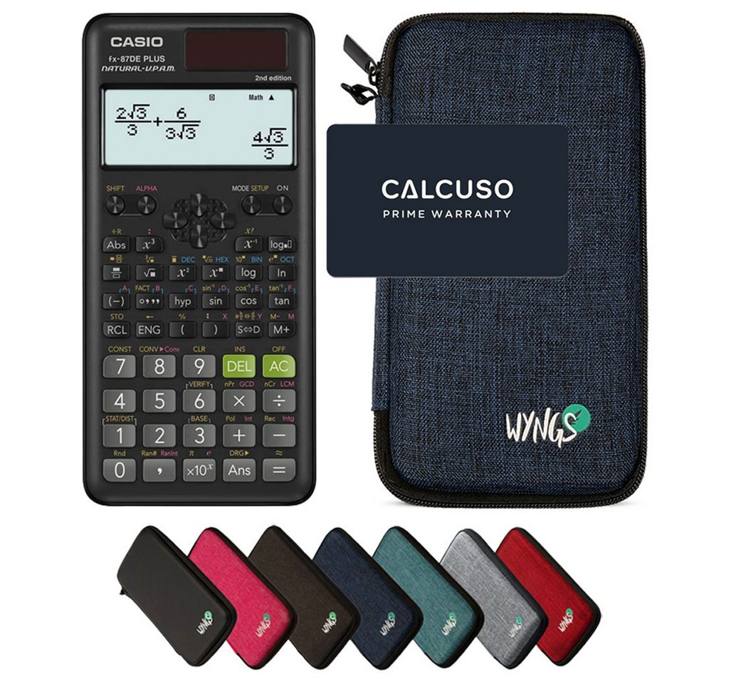 CASIO Taschenrechner fx-87DE Plus 2nd edition Classwiz inkl. WYNGS Schutztasche Blau Bild 2