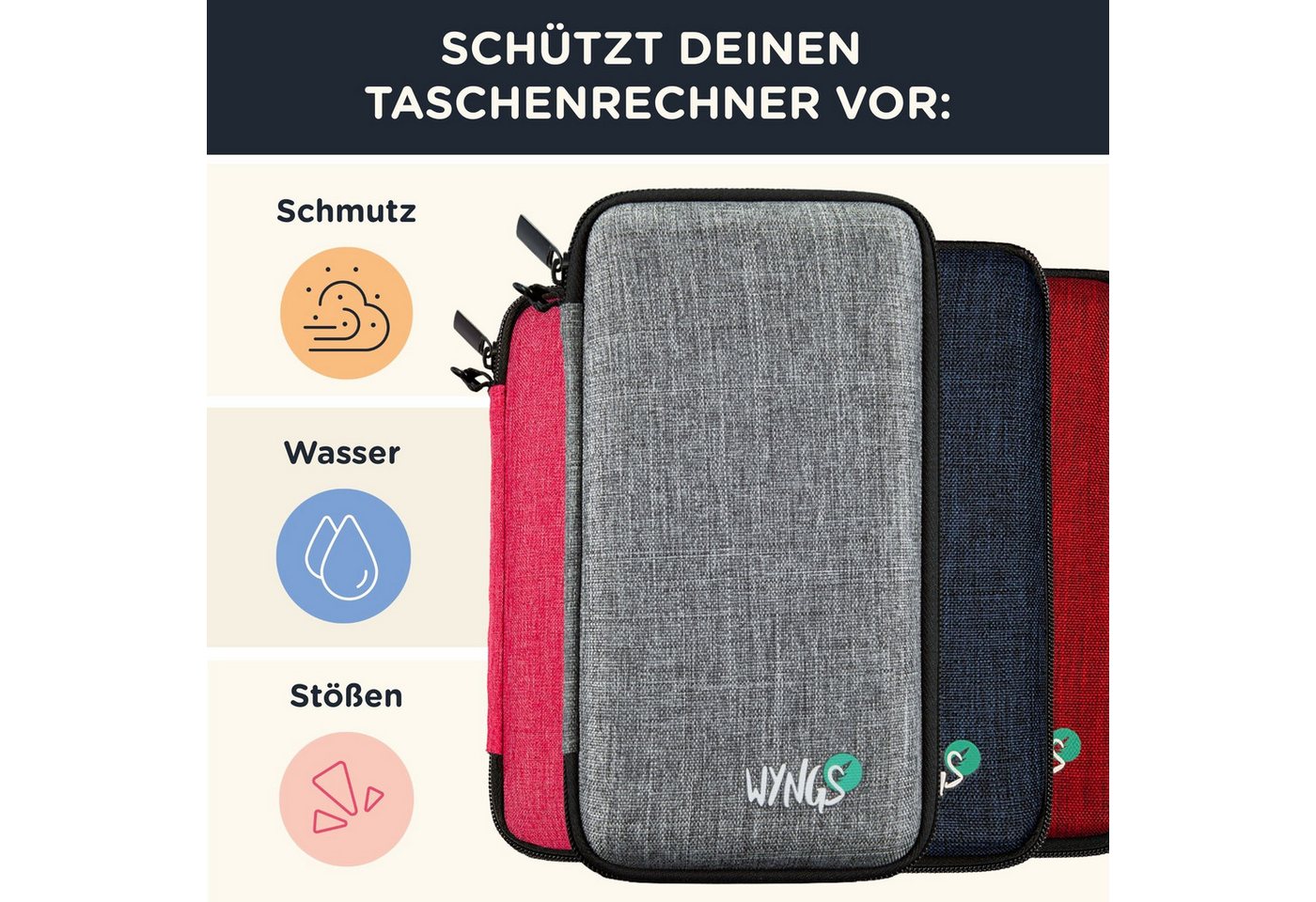 CASIO Taschenrechner fx-87DE Plus 2nd edition Classwiz inkl. WYNGS Schutztasche Blau Bild 3