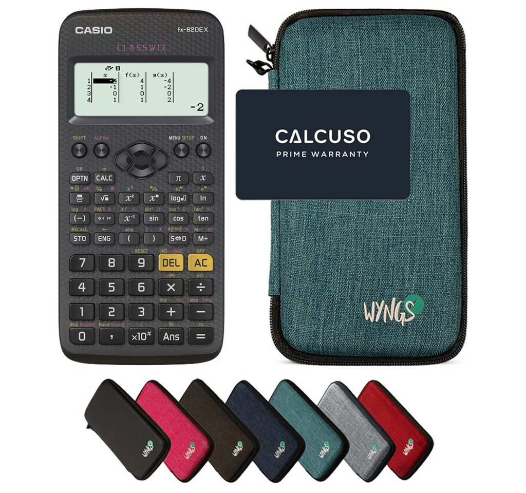 CASIO Taschenrechner fx-82DE X ClassWiz inkl. WYNGS Schutztasche Türkis Bild 2